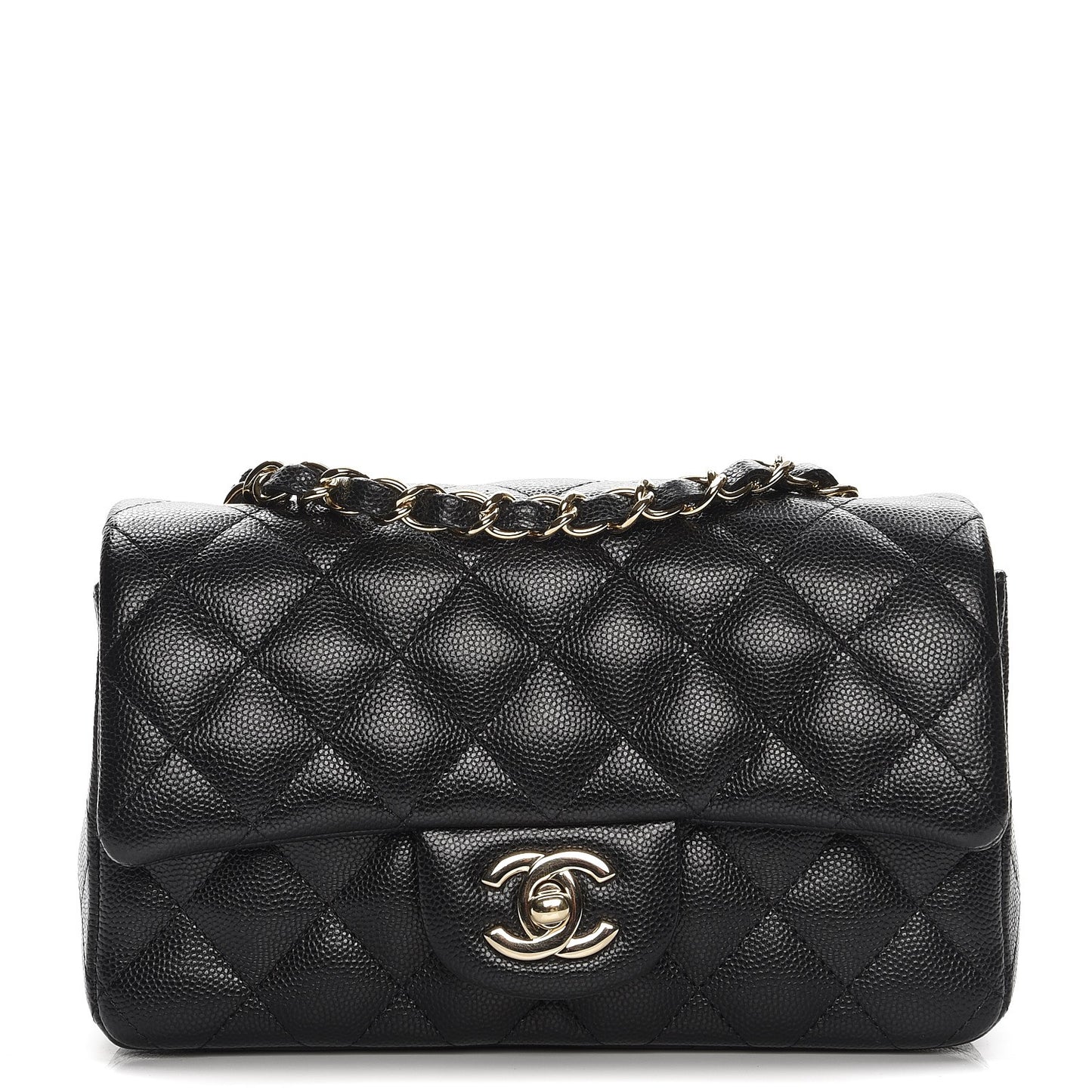 Caviar Quilted Mini Rectangular Flap Black