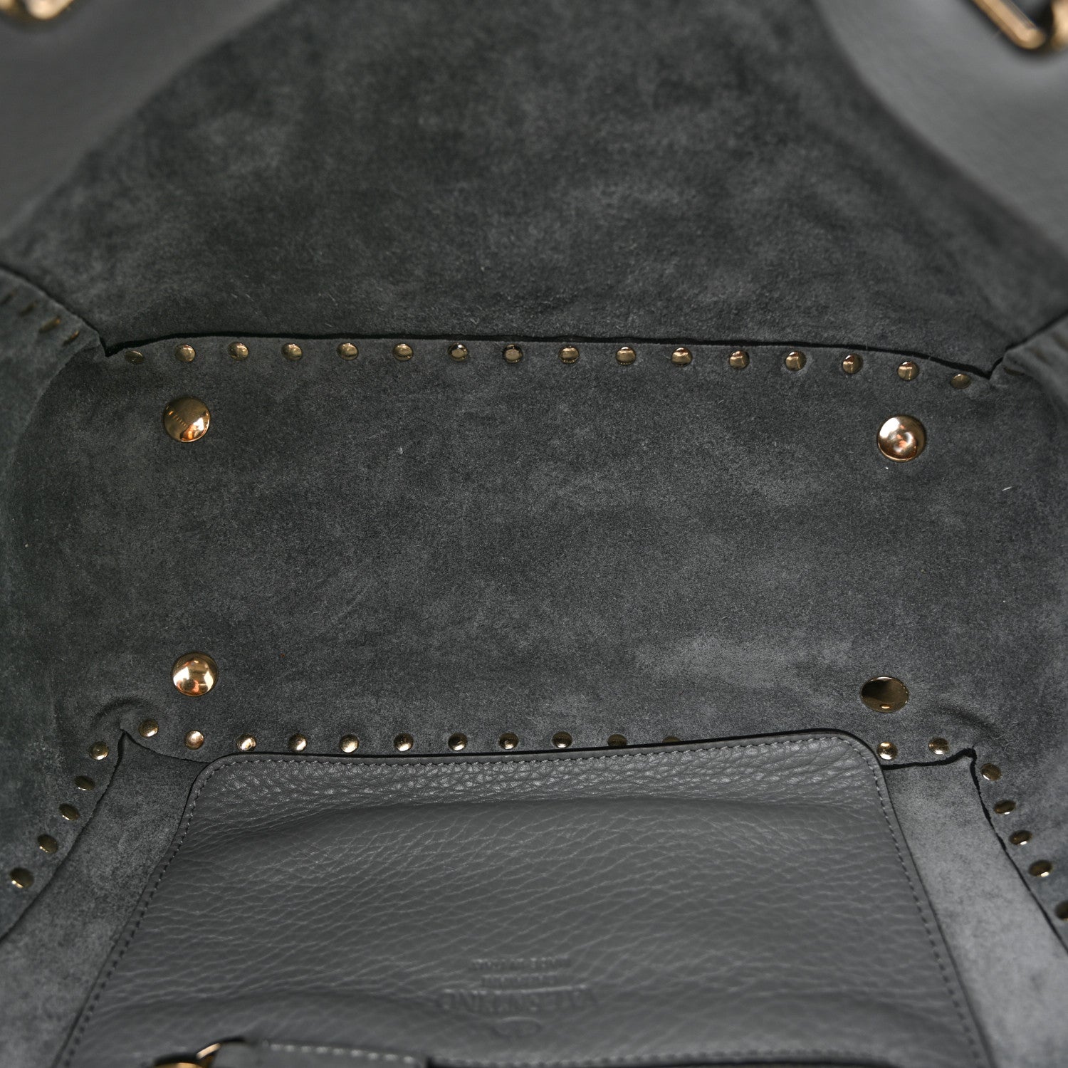 Valentino Garavani Pebbled Calfskin Small Rockstud Tote Light Stone 5 of 11