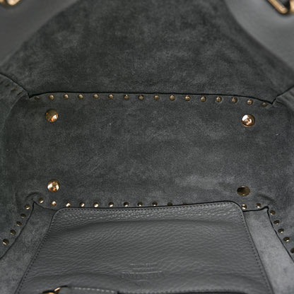 Valentino Garavani Pebbled Calfskin Small Rockstud Tote Light Stone 5 of 11