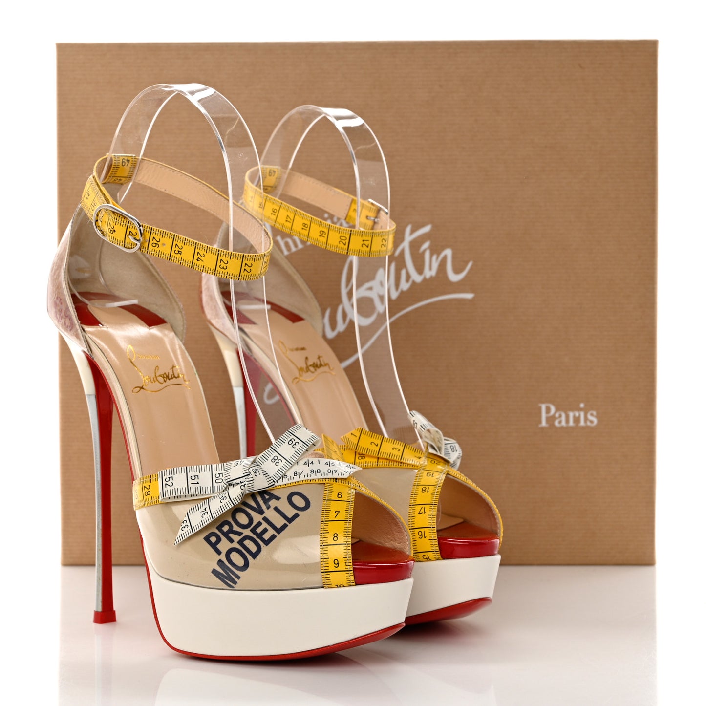 PVC Patent Ruban Calfskin Metricathy 150 Pumps 37 Transparent Yellow