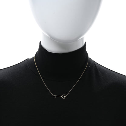 Tiffany 18K Yellow Gold Heart Key Pendant Necklace 2 of 5
