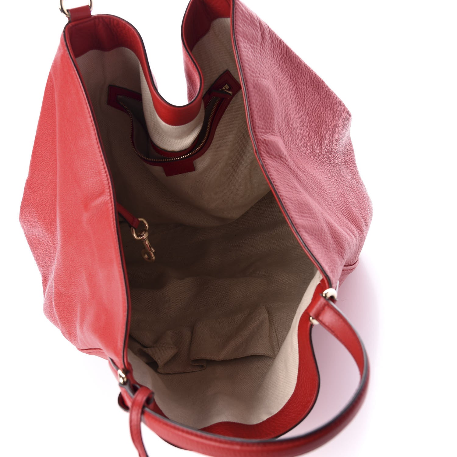 Gucci Pebbled Calfskin Large Soho Shoulder Bag Red 5 of 13