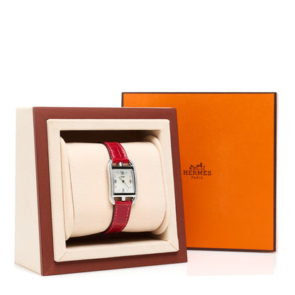 Hermes Stainless Steel Alligator Diamond Bezel Mother of Pearl 23mm Cape Cod Quartz Watch Braise 5 of 5