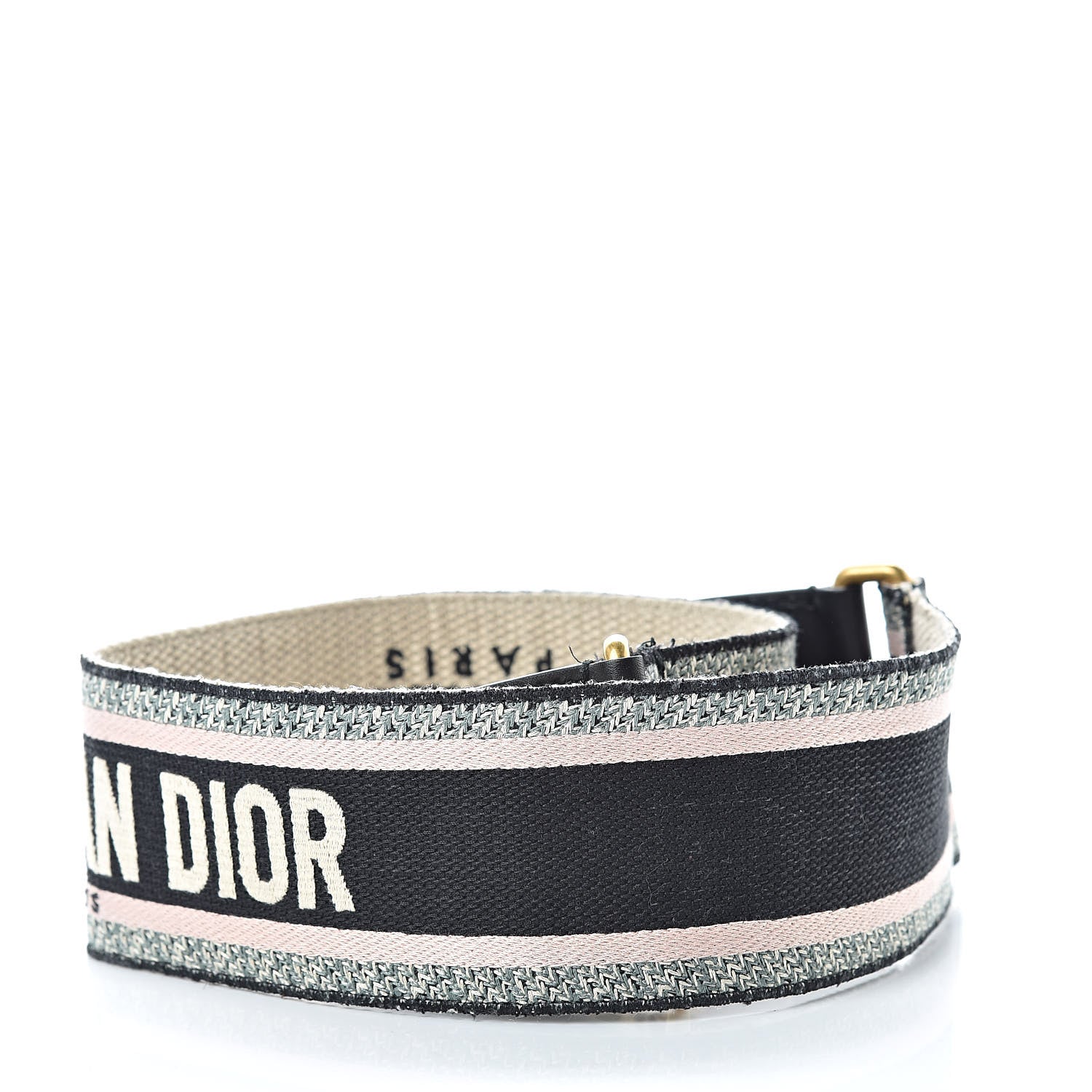 Christian Dior Canvas Embroidered Shoulder Strap Rose Multicolor 2 of 6