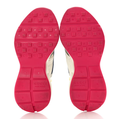 Gucci GG Supreme Monogram Mix Monogram Mens Rhyton Sneakers 5.5 London Blue Beige Sun Yellow 6 of 17