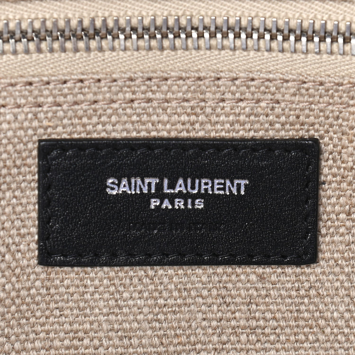Saint Laurent Linen Calfskin Rive Gauche Tote Optic White 6 of 9