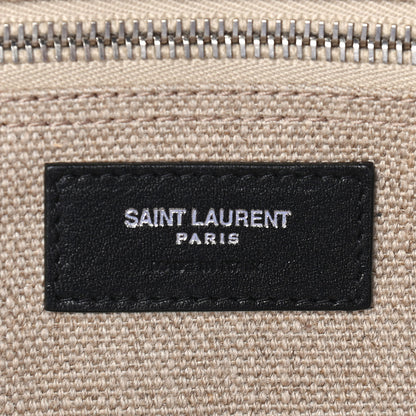 Saint Laurent Linen Calfskin Rive Gauche Tote Optic White 6 of 9