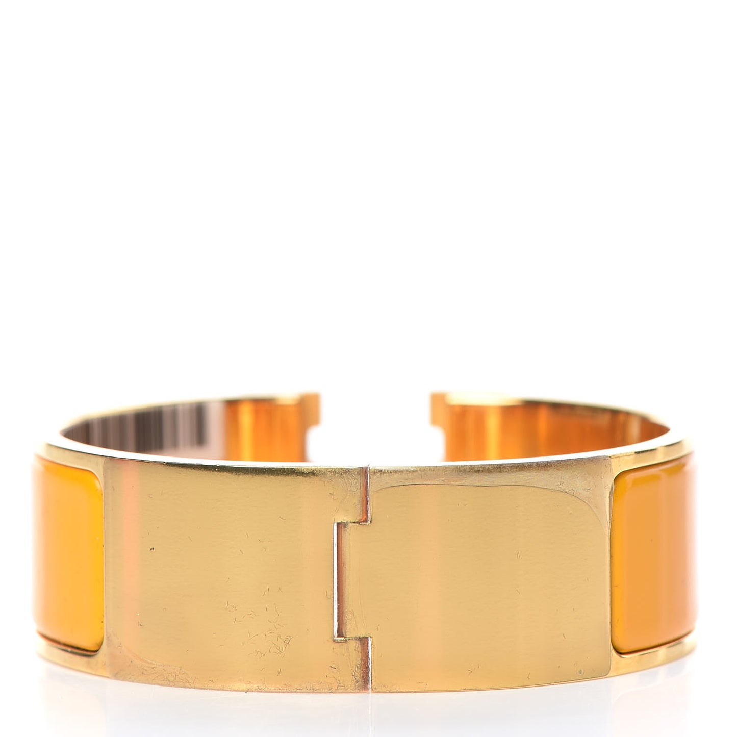 Enamel Wide Clic Clac H Bracelet PM Jaune Madras