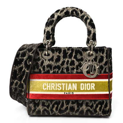 Christian Dior Velvet Mizza Embroidered Medium Lady D-Lite Beige Multicolor 1 of 9