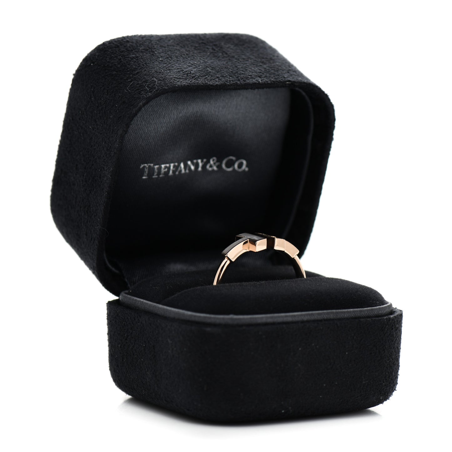 18K Rose Gold Diamond Mother of Pearl T Wire Ring 54 7