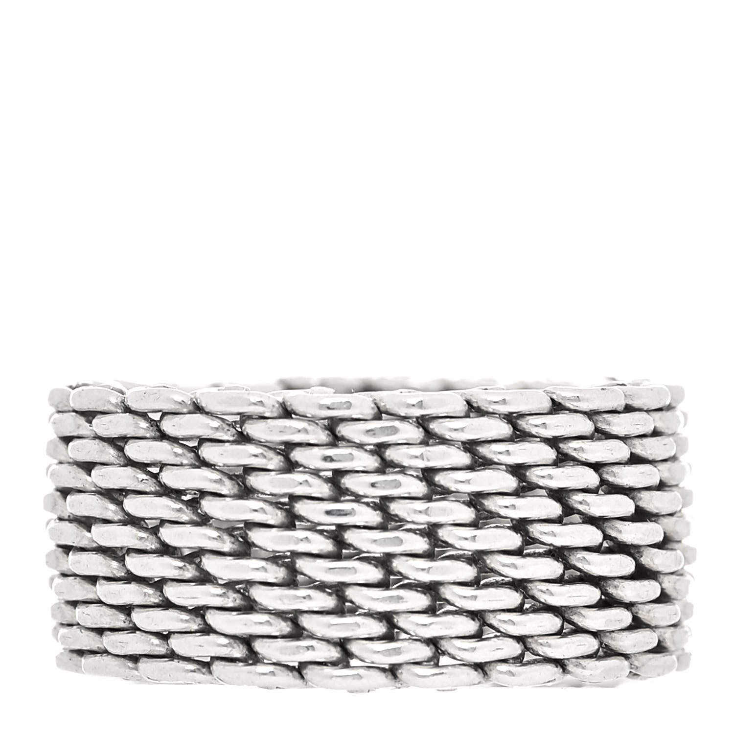 Tiffany Sterling Silver Somerset Mesh Ring 52 6 1 of 5