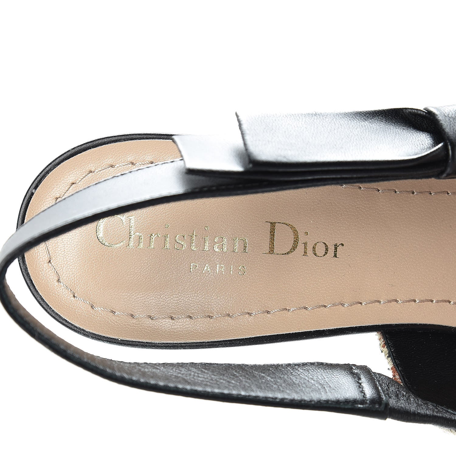 Christian Dior Embroidered Calfskin Beaded Sweet D Sling-Back Pumps 38.5 Cypress 6 of 9