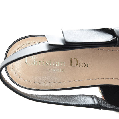 Christian Dior Embroidered Calfskin Beaded Sweet D Sling-Back Pumps 38.5 Cypress 6 of 9