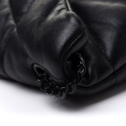 Saint Laurent Lambskin Quilted Toy Loulou Puffer Monogram Chain Satchel Black 12 of 16