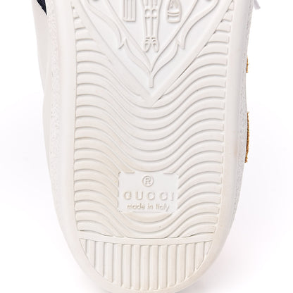 Gucci Calfskin Nappa Web LOVED Embroidered Womens Ace Sneakers 40 White Red Flame Notte 8 of 10