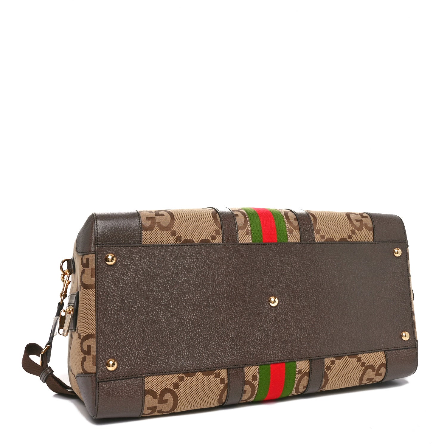 Gucci Monogram Jumbo GG Textured Dollar Calfskin Web Large Duffle