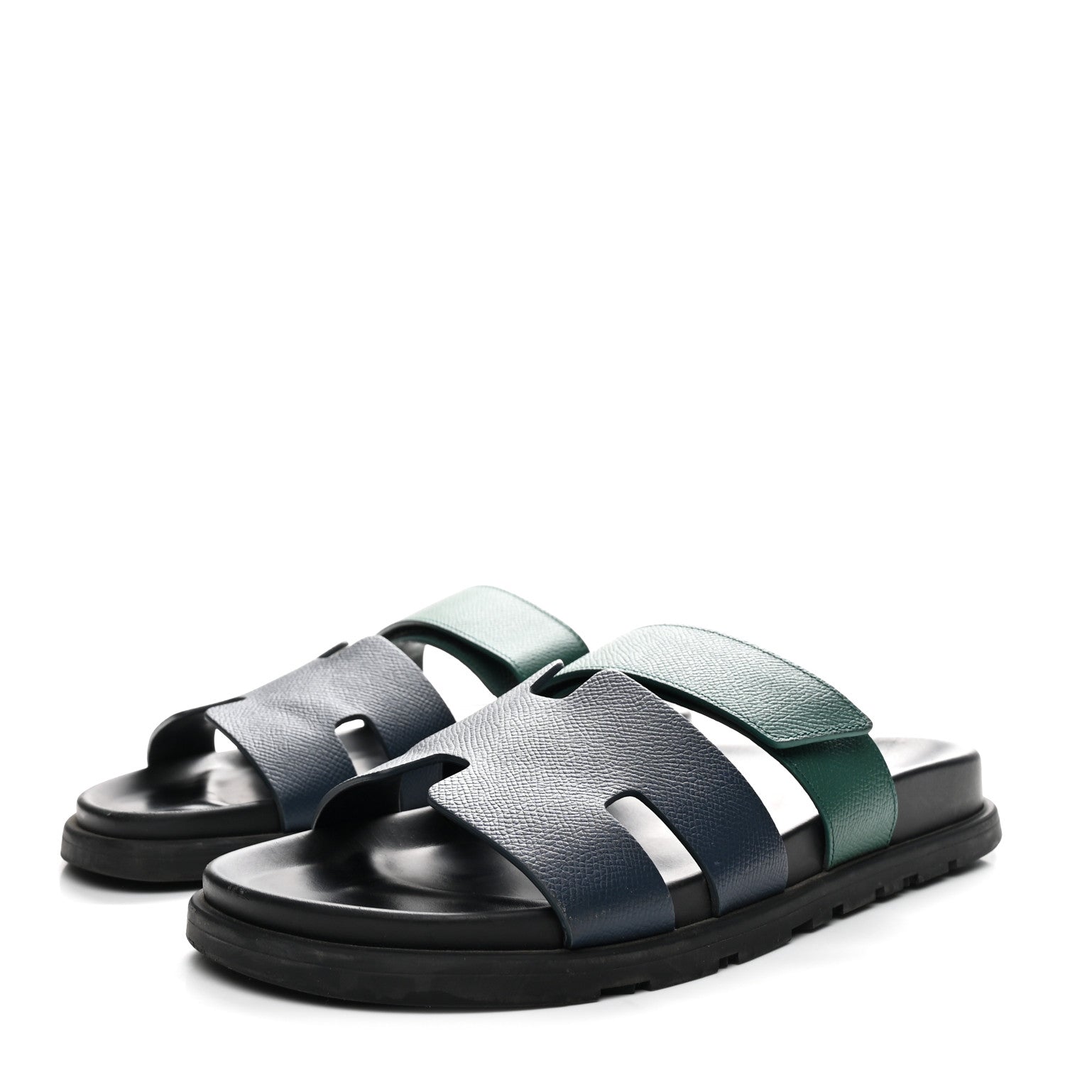 Hermes Epsom Mens Chypre Sandals 41 Bleu Celeste Vert Oyat 4 of 11