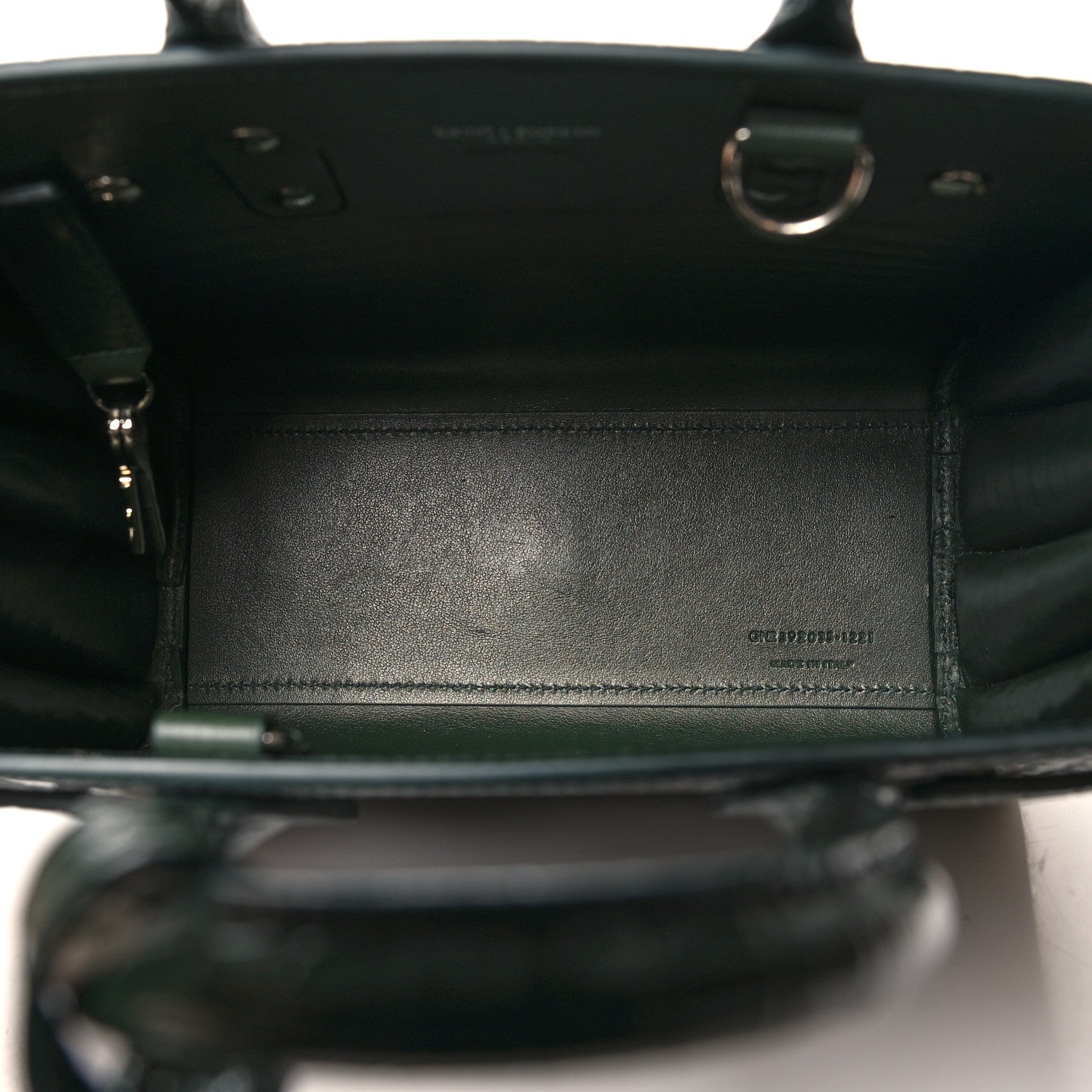 Saint Laurent Calfskin Crocodile Embossed Nano Sac De Jour Dark Green 5 of 10