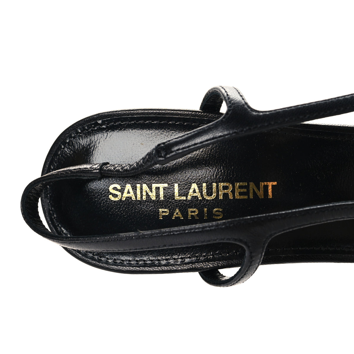 Saint Laurent Smooth Calfskin Jeanne 110 Slingback Pumps 41 Black 9 of 10
