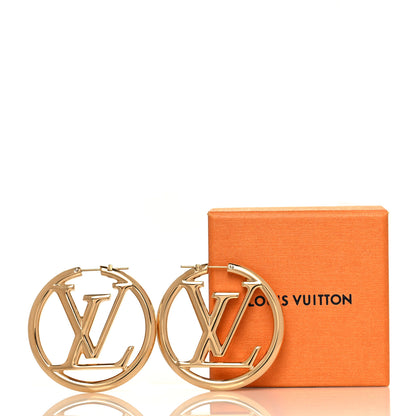 Louis Vuitton Metal Louise Hoop Earrings Gold 6 of 6