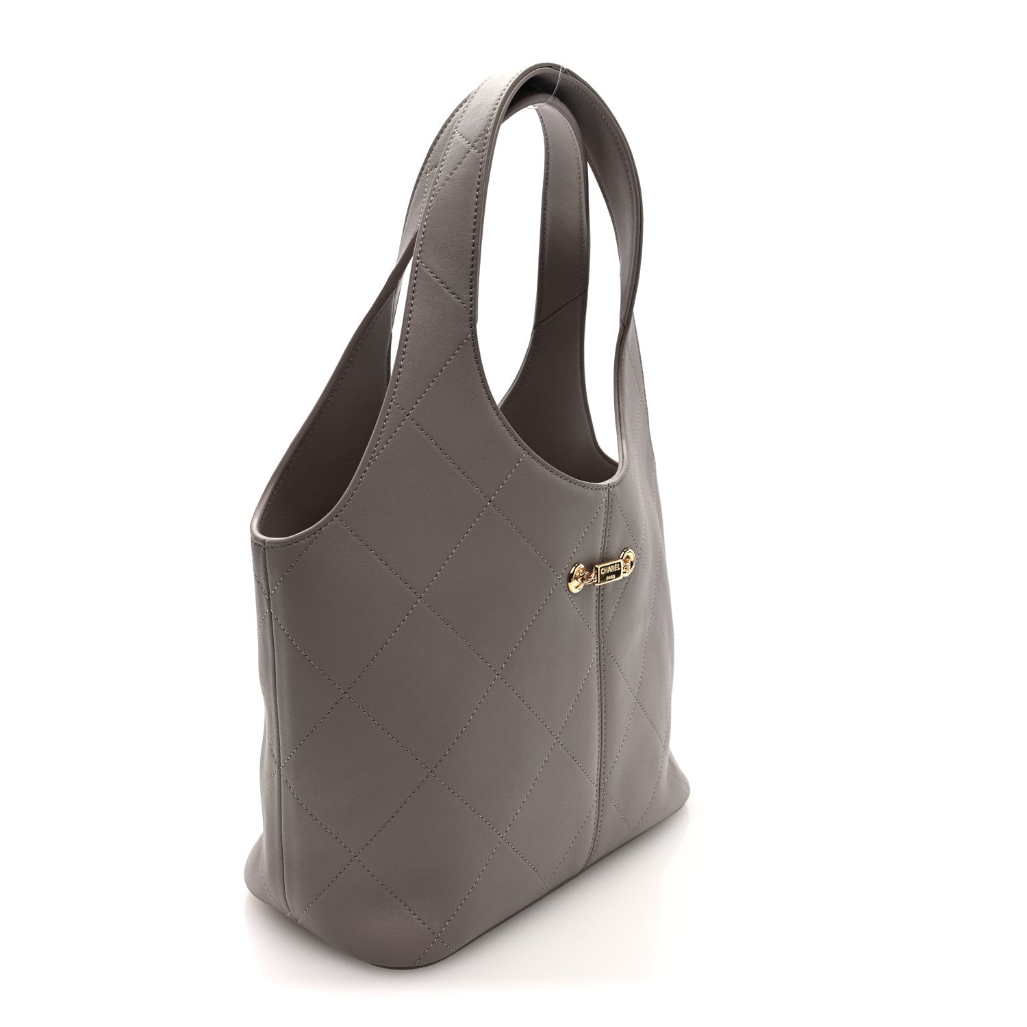 Chanel Calfskin Quilted Shopping Bag Dark Grey 3 of 10