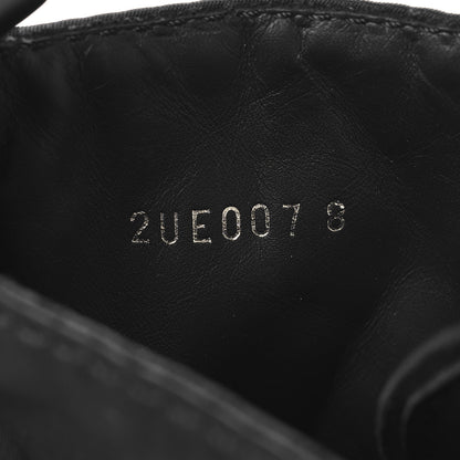 Prada Spazzolato Rois Re-Nylon Metal Triangle Logo Monolith Pouch Pocket 55mm Boots 38 Black 7 of 11