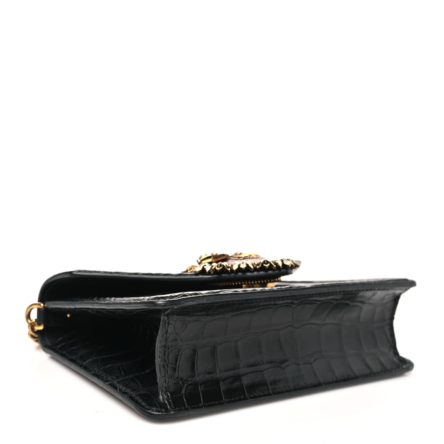 Dolce & Gabbana Shiny Alligator Devotion Envelope Top Handle Bag