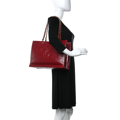 Chanel Shiny Aged Calfskin Shopping Bag Red 3 of 10