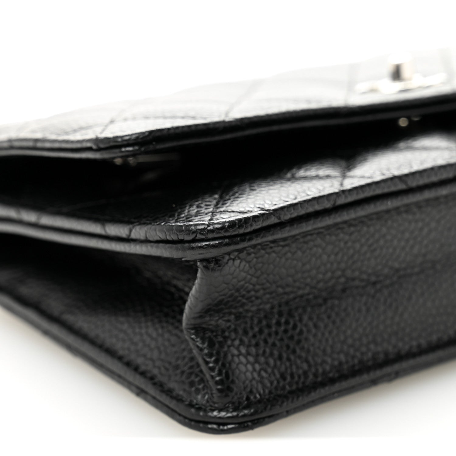 Chanel Caviar Quilted CC Turnlock Wallet On Chain WOC Black 10 of 12