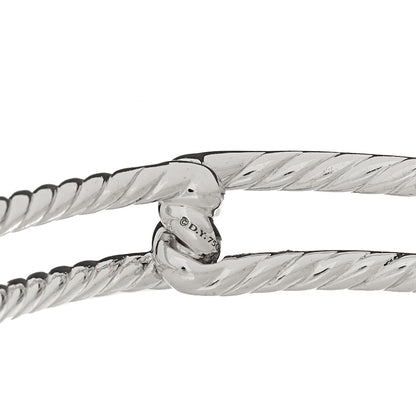 David Yurman 18K White Gold Diamond Continuance Bangle Bracelet 3 of 3