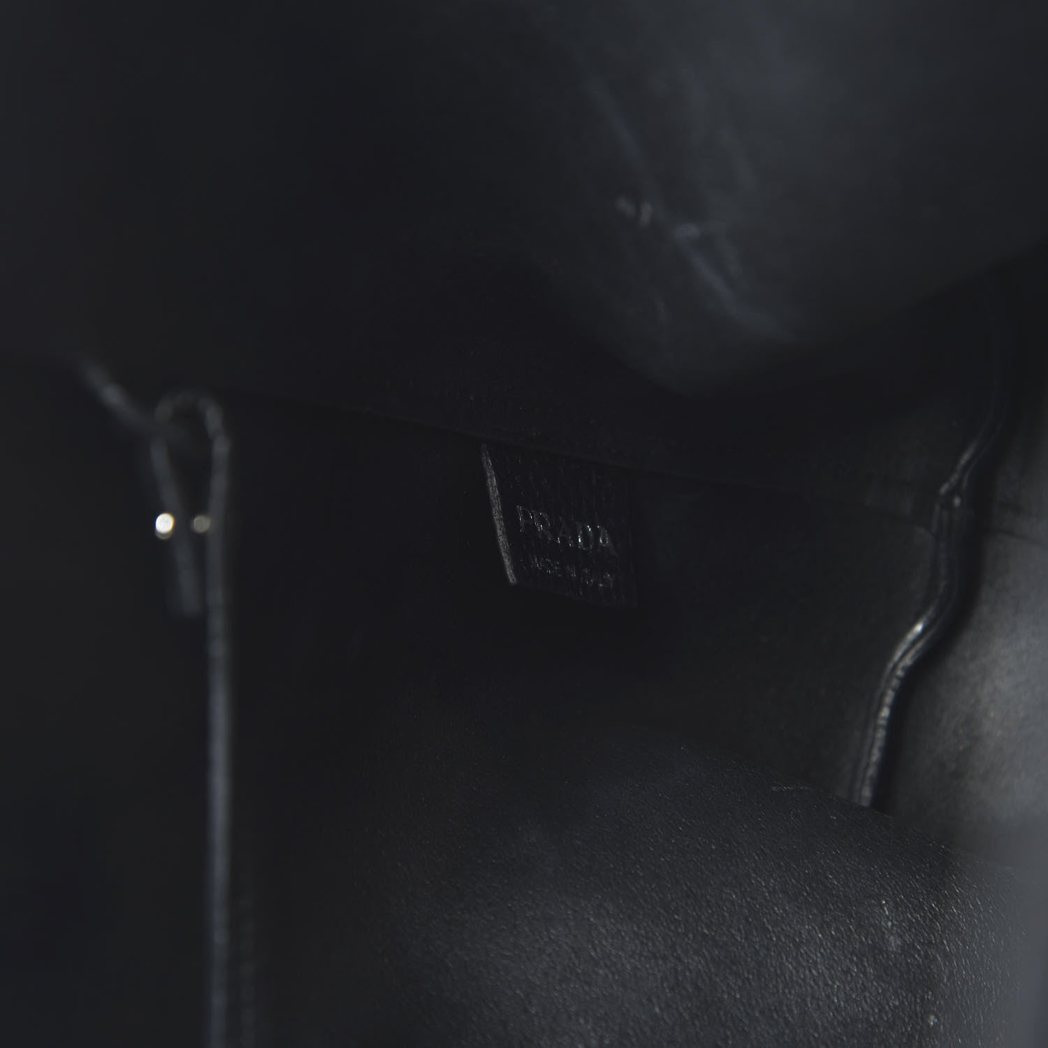 Prada Vitello Daino Etiquette Shopping Bag Black 8 of 12