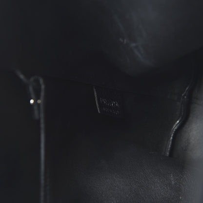 Prada Vitello Daino Etiquette Shopping Bag Black 8 of 12