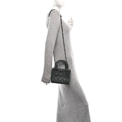 Christian Dior Ultra Matte Calfskin Cannage Mini Lady Dior Black 2 of 10