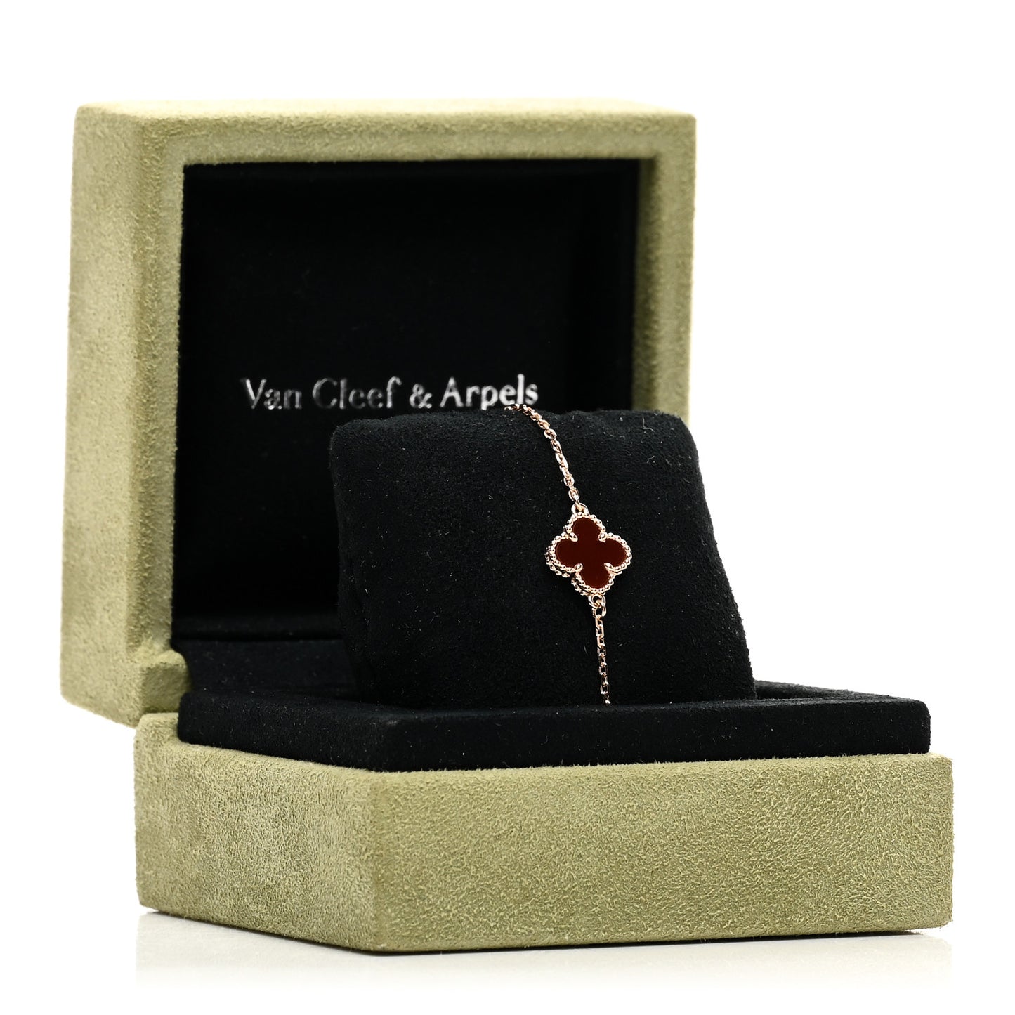 18K Rose Gold Carnelian Sweet Alhambra Bracelet