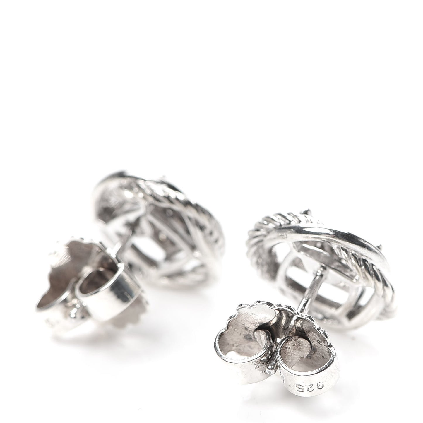 Sterling Silver Diamond 13mm Infinity Earrings
