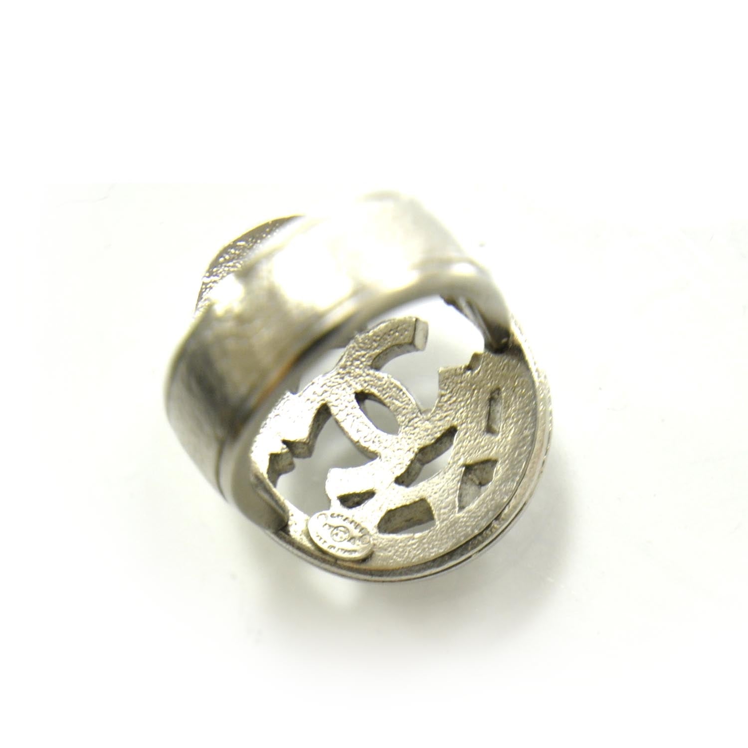 Chanel Crystal CC Ring Silver 6.5 2 of 5