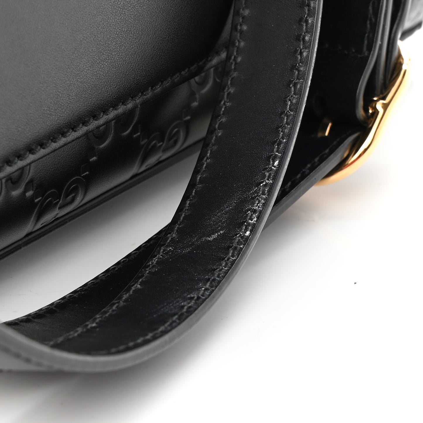 Guccissima Signature Small Padlock Top Handle Bag Black
