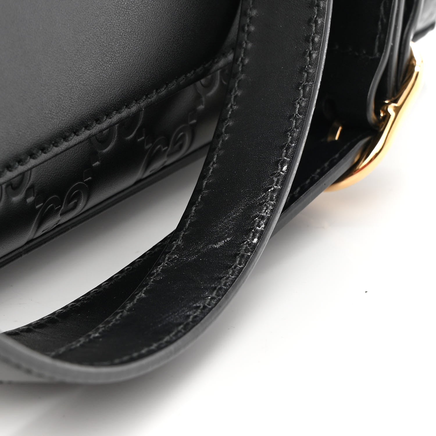 Gucci Guccissima Signature Small Padlock Top Handle Bag Black 10 of 10