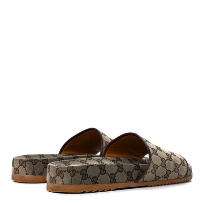 Gucci Canvas GG Monogram Mens Slide Sandals 10 Beige 4 of 9