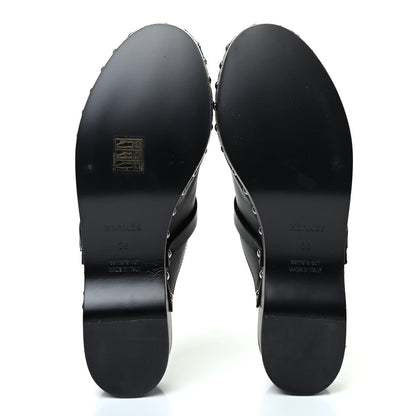 Hermes Calfskin Carlotta Mules 38 Black 4 of 4