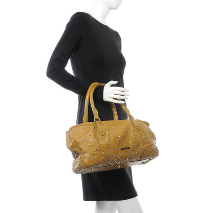 Burberry Calfskin Studded Hannington Satchel Mustard 2 of 9