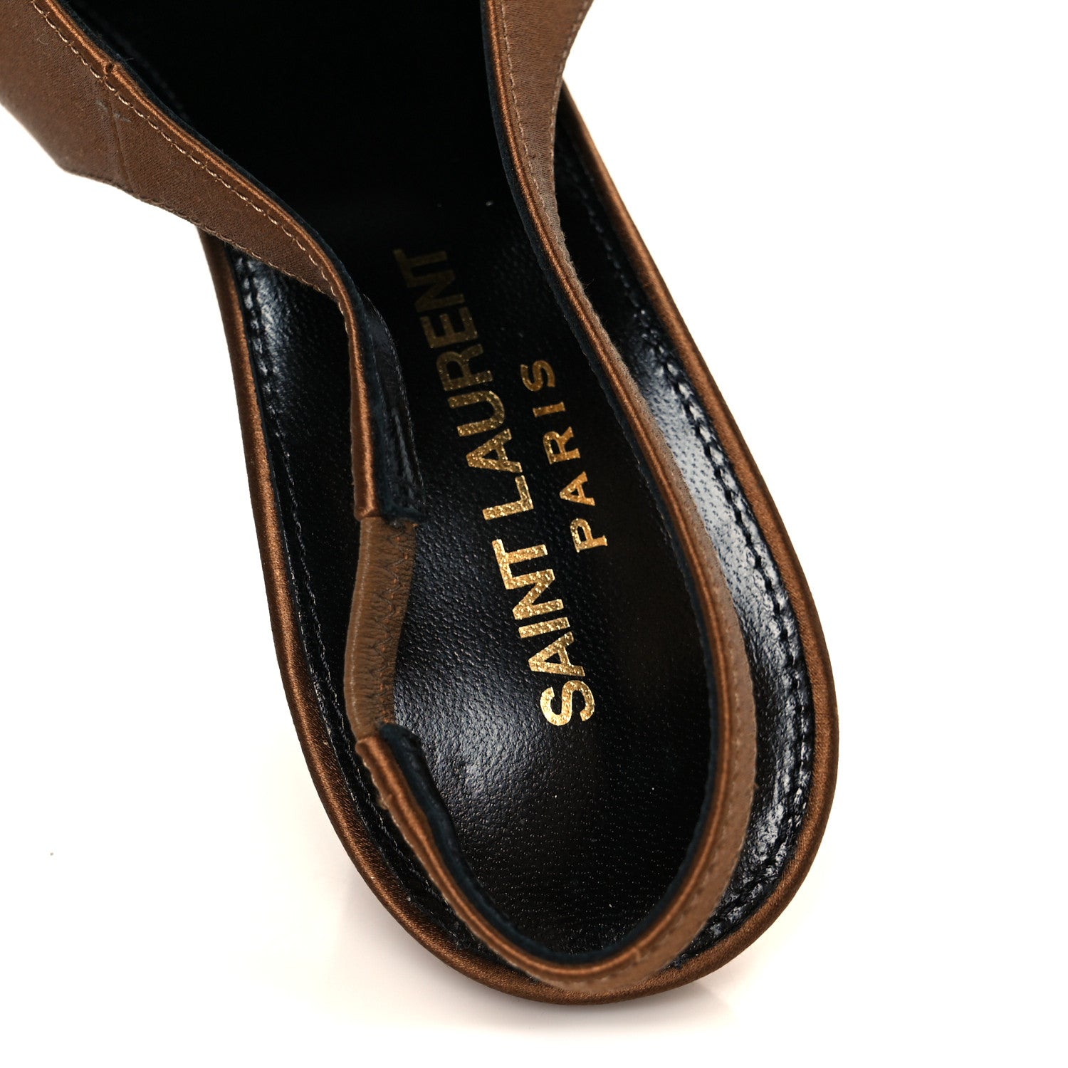 Saint Laurent Silk Satin Faye 110 Pumps 38 Deep Cognac 7 of 10