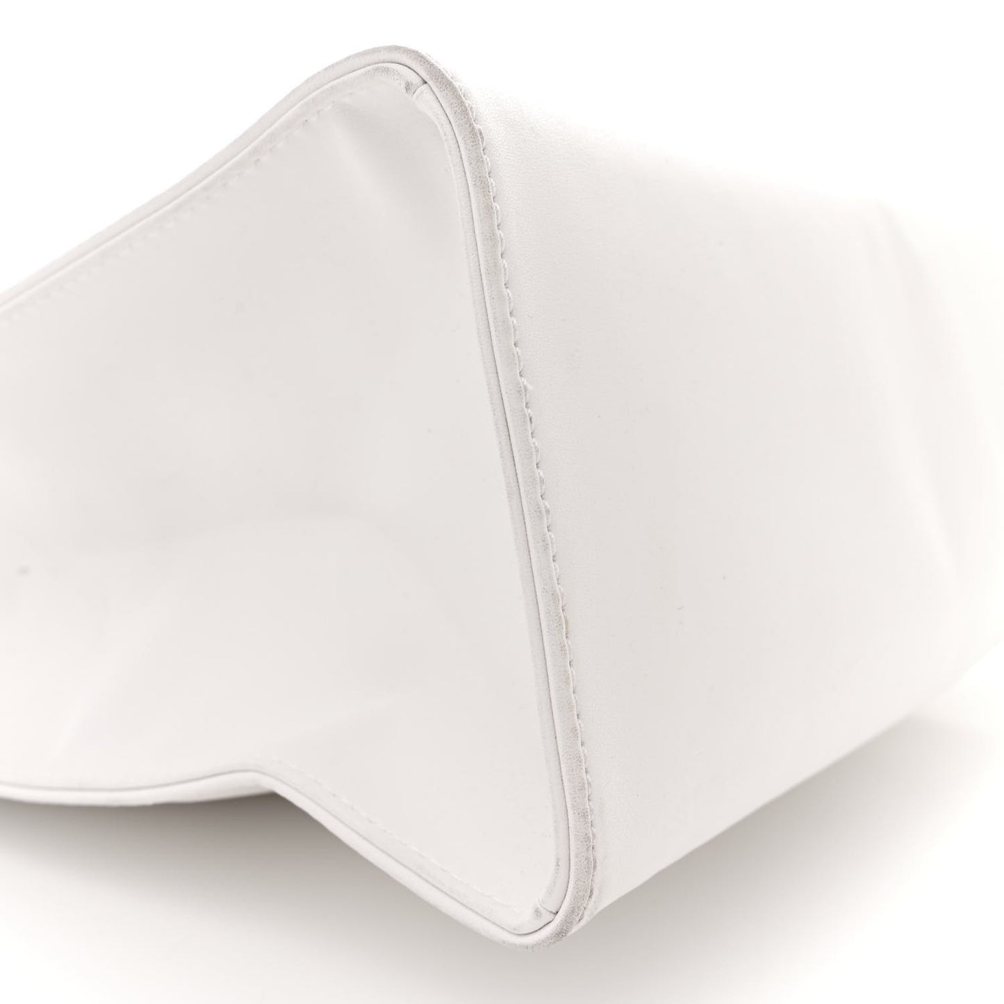 Vegan Leather Medium Shopping Bag White