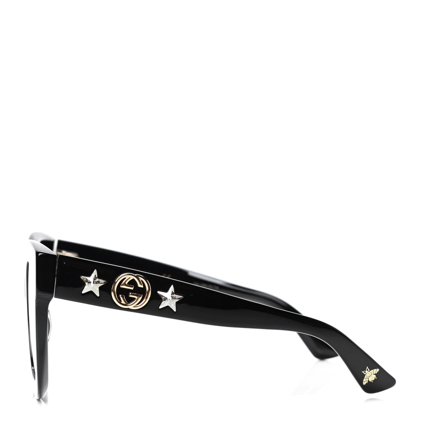 Acetate Crystal Star Round Frame Sunglasses GG0208S Black