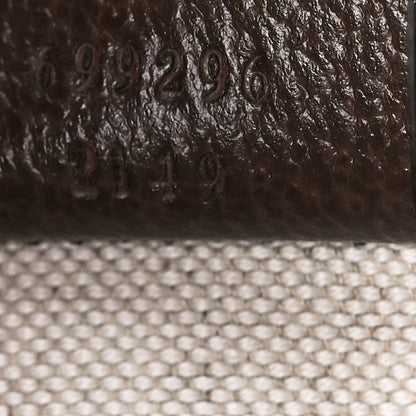 Gucci Monogram Jumbo GG Textured Dollar Calfskin Mini Horsebit 1955 Shoulder Bag Camel Ebony New Acero 7 of 12
