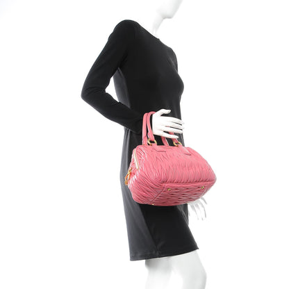 Miu Miu Nappa Matelasse Bauletto Top Handle Bowler Loto 3 of 12