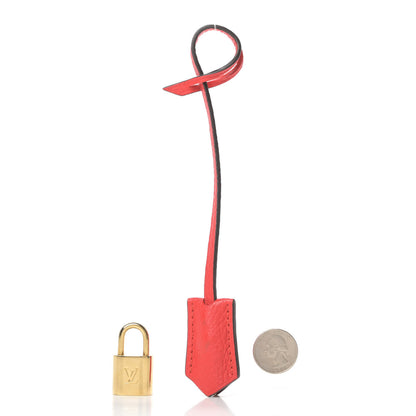 Louis Vuitton Calfskin Clochette Key Bell Holder and Lock Set Corail 2 of 6