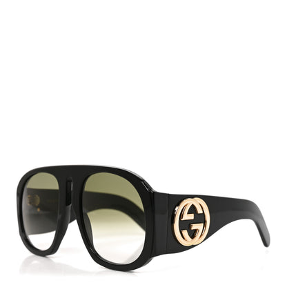 Gucci Oversized Aviator Sunglasses GG0152S Black 1 of 7
