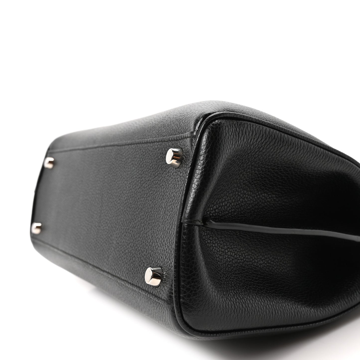 Grainy Calfskin Small Zumi Top Handle Bag Black