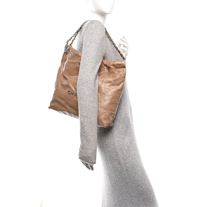 Chanel Shiny Calfskin Quilted Chanel 22 Beige 2 of 12